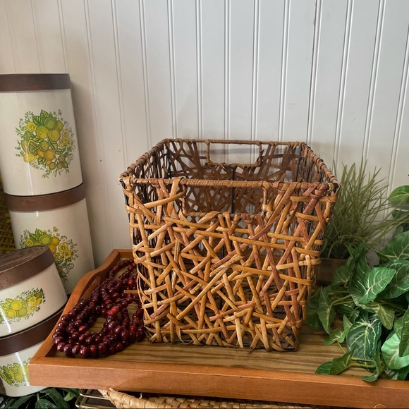 Wicker Woven Rectangular Planter Basket